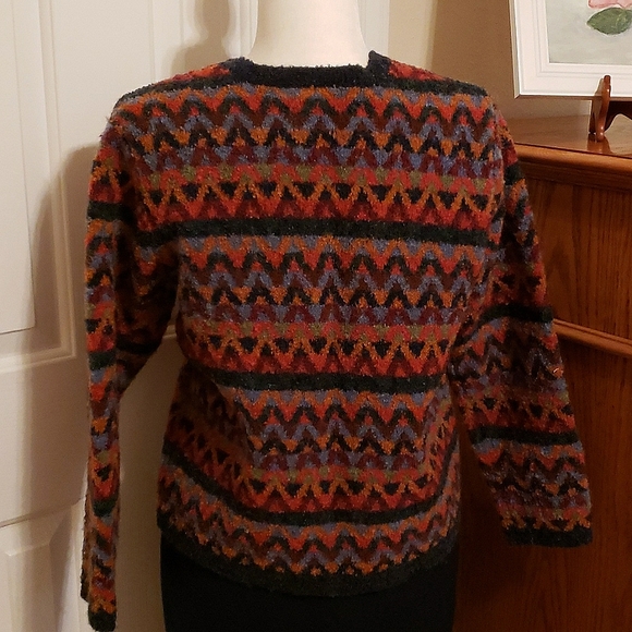 Talbots Zig Zag Aztec Wool Blend Sweater - EUC - Picture 3 of 7